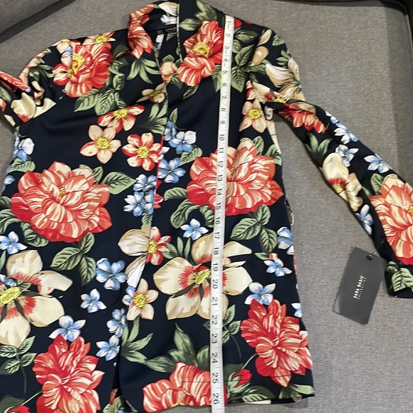 Zara Black Floral Print Open Blazer with option Tie Belt - Picture 13 of 15